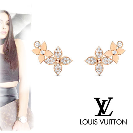 Louis Vuitton 2020 SS Star Blossom Earrings Pink Gold And Diamonds Q96607 