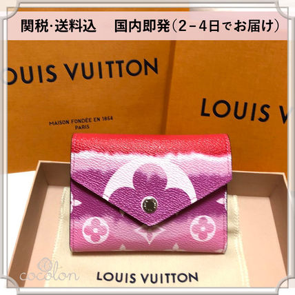 Louis Vuitton 2020 SS Monogram Leather Folding Wallet Logo Folding Wallets 