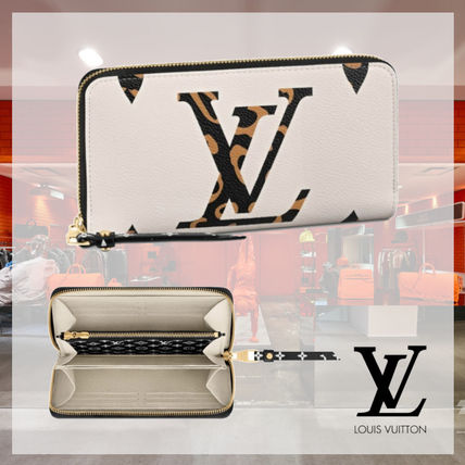 Louis Vuitton Monogram Leopard Patterns Leather Logo Long Wallets M44744 