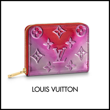 Louis Vuitton MONOGRAM VERNIS Monogram Calfskin Long Wallet Logo Coin Cases 