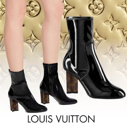 Louis Vuitton MONOGRAM Monogram Casual Style Leather Block Heels Elegant Style 1A5BWD 