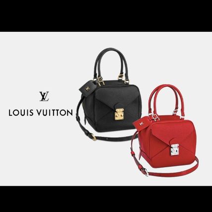 Louis Vuitton SQUARE BAG Casual Style 2WAY Plain Leather Elegant Style Handbags 