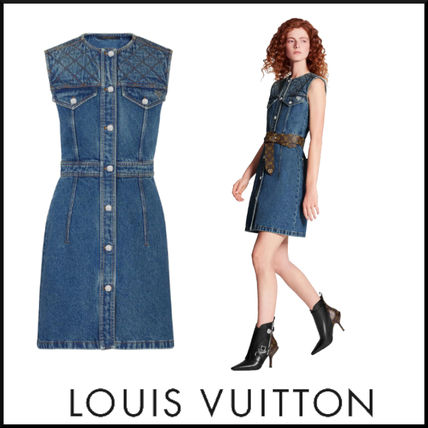 Louis Vuitton 2020 SS Button Up Denim Dress 1A62OF 