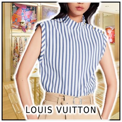 Louis Vuitton 2020 21AW 2020 21 AW SLEEVELESS TOP WITH BUTTON DETAIL blue shirts 1A6132 