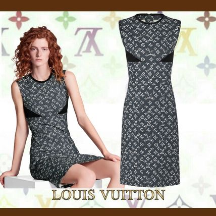 Louis Vuitton 2020 SS Short Monogram A line Nylon Sleeveless Party Style 1A62F9