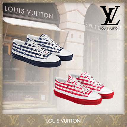 Louis Vuitton 2020 SS Stripes Monogram Lace up Casual Style Unisex Street