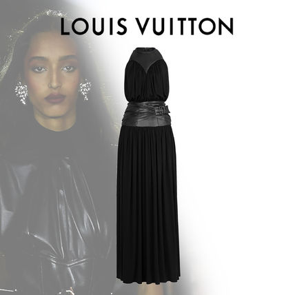 Louis Vuitton 2020 Cruise Long Dress With Leather Belt Detail 1A624I 