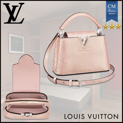Louis Vuitton CAPUCINES 2020 SS 2WAY Leather Python Crossbody Logo Handbags 