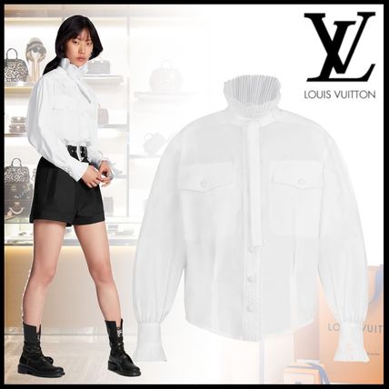 Louis Vuitton Long Sleeves Plain Cotton Medium Office Style Elegant Style 1A62TN 1A62TM 1A62TL 1A62TK 