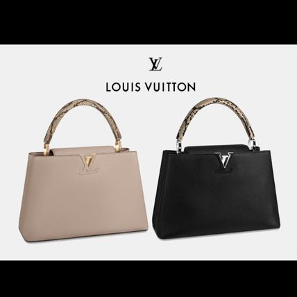 Louis Vuitton CAPUCINES 2WAY Leather Office Style Python Elegant Style Crossbody 