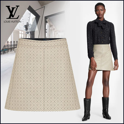 Louis Vuitton MONOGRAM 2020 21AW Louis Vuitton Monogram Leather Mini Skirt 1A82GC 