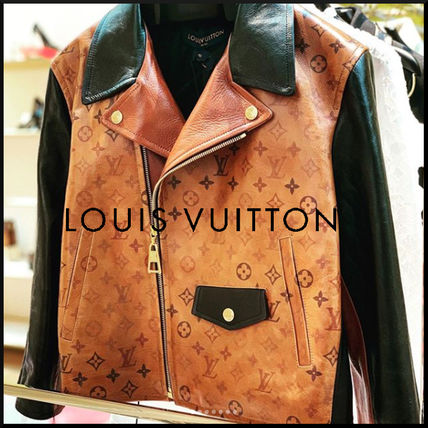 Louis Vuitton MONOGRAM 2020 SS Short Monogram Unisex Logo Biker Jackets 1A82K0 
