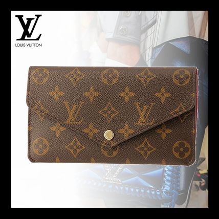 Louis Vuitton MONOGRAM Monogram Unisex Plain Leather Logo Long Wallets 