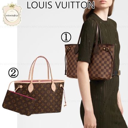 Louis Vuitton DAMIER Monogram Leather Elegant Style Totes 