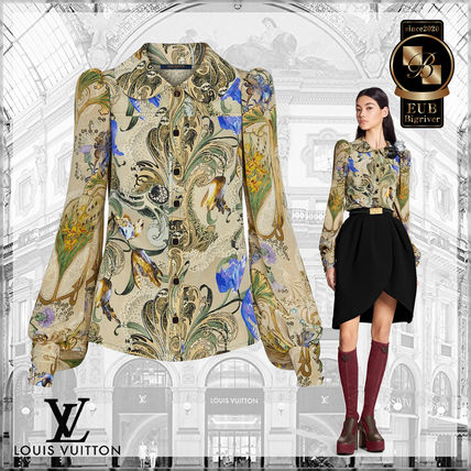 Louis Vuitton Flower Patterns Casual Style Silk Long Sleeves Elegant Style 
