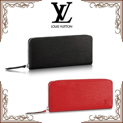 Louis Vuitton Unisex Plain Leather Long Wallet Logo Long Wallets 