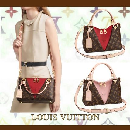 Louis Vuitton V Monogram Canvas 2WAY Leather Party Style Elegant Style M43967 M43966 