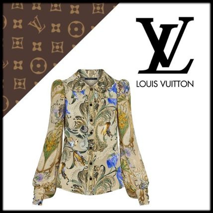 Louis Vuitton 2020 21AW Short Flower Patterns Silk Long Sleeves Elegant Style 1A7TIR 