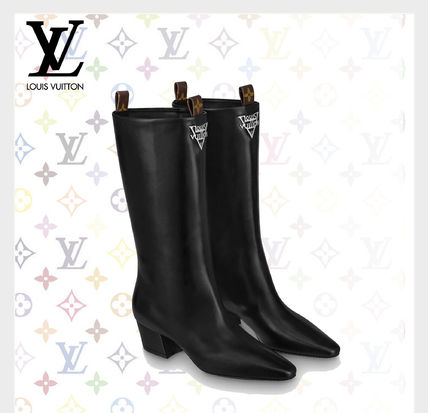 Louis Vuitton Rubber Sole Plain Logo Mid Heel Boots 1A66K1 