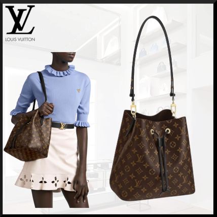 Louis Vuitton NEONOE Monogram Casual Style Canvas 2WAY Leather Purses M44020 