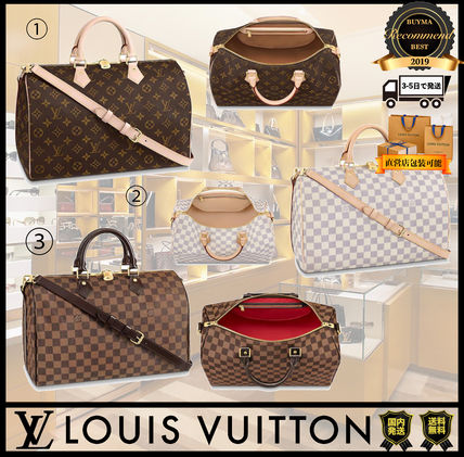 Louis Vuitton Unisex Street Style Plain Logo BostonDuffles 
