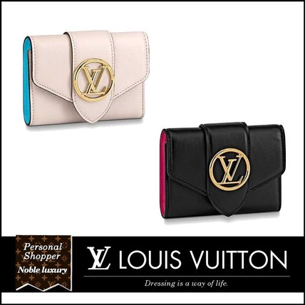 Louis Vuitton PONT NEUF 2020 SS Calfskin Street Style Plain Folding Wallet Logo 