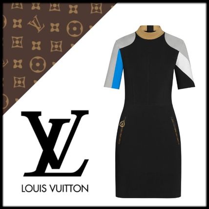 Louis Vuitton 2020 21AW Short Nylon Short Sleeves High Neck Elegant Style Dresses 1A7SDM 