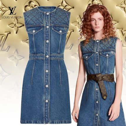 Louis Vuitton Button Up Denim Dress 1A62OF 