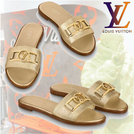 Louis Vuitton Casual Style Plain Leather Mules Logo Sandals 1A87ZJ 