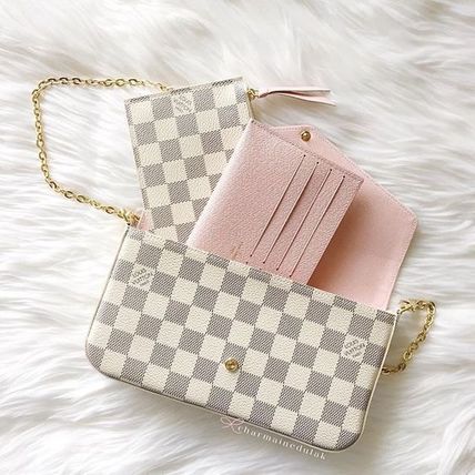 Louis Vuitton DAMIER AZUR Monogram Calfskin Leather Logo Accessories N60235 