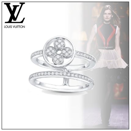 Louis Vuitton Idylle Blossom Two Row Ring White Gold And Diamonds Q9N44A 
