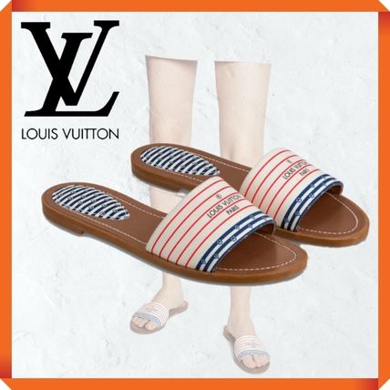 Louis Vuitton Stripes Casual Style Mules Sandals 1A7U3E 