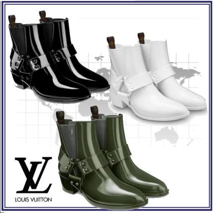 Louis Vuitton 2020 SS Monogram Blended Fabrics Plain Logo Mid Heel Boots 