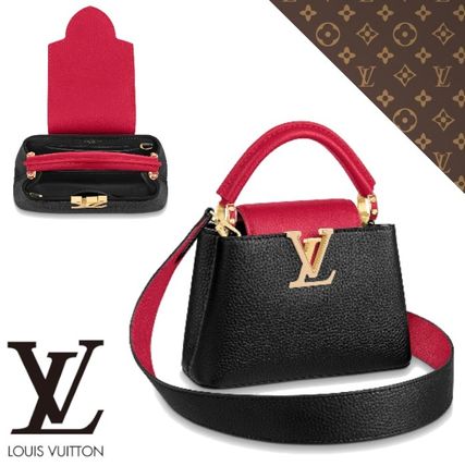 Louis Vuitton CAPUCINES 2019 20AW Casual Style 2WAY Plain Leather Office Style Elegant Style M56848 