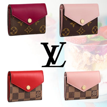 Louis Vuitton ZOE 2019 SS Monogram Unisex Bi color Leather Folding Wallet 