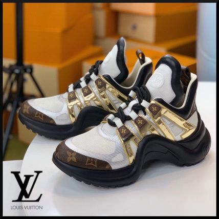 Louis Vuitton 2020 SS Monogram Platform Rubber Sole Logo PlatformWedge Sneakers 1A7RO2 
