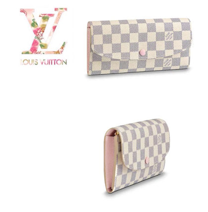 Louis Vuitton DAMIER AZUR 2020 21AW Leather Logo Long Wallets N41625 