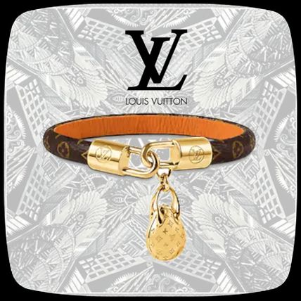 Louis Vuitton MONOGRAM Casual Style Unisex Blended Fabrics Leather Bracelets M6537E M6537F 