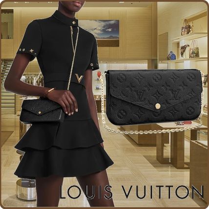 Louis Vuitton Monogram Leather Logo Shoulder Bags 
