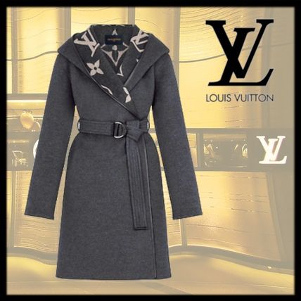 Louis Vuitton 2020 SS Monogram Wool Plain Elegant Style Wrap Coats 1A82GS 