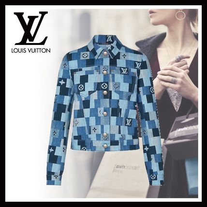 Louis Vuitton MONOGRAM Denim Monogram Check Jacket 1A62FC 