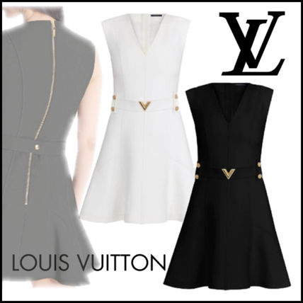 Louis Vuitton 2019 20AW Sleeveless Belted A Line Dress 1A607H 1A607G 1A607F 1A607E 1A607D 1A67LT 1A67LS 1A67LR 1A67LQ 