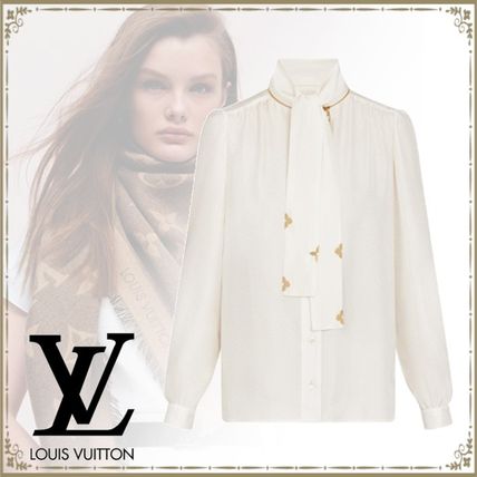 Louis Vuitton 2020 21AW Monogram Silk Long Sleeves Medium Elegant Style 