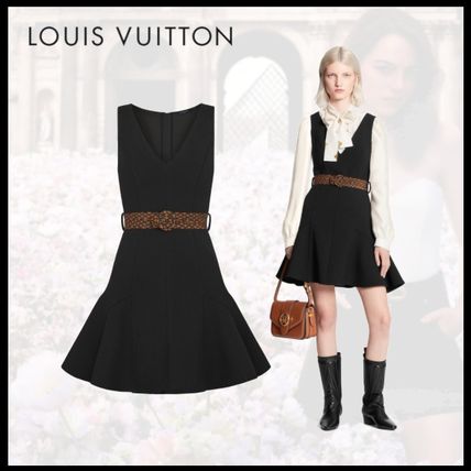 Louis Vuitton Short Wool Silk Sleeveless V Neck Plain Cotton Party Style 1A81WN 