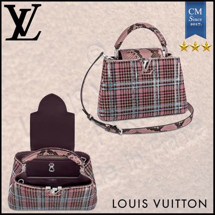 Louis Vuitton CAPUCINES 2020 SS Other Plaid Patterns 2WAY Leather Python Crossbody Logo 