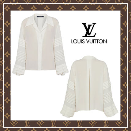 Louis Vuitton Silk Long Sleeves Plain Office Style Elegant Style 