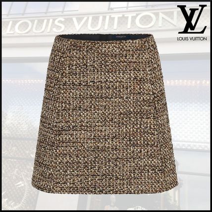 Louis Vuitton Short Wool Silk Tweed Nylon Mini Skirts 1A83YQ 