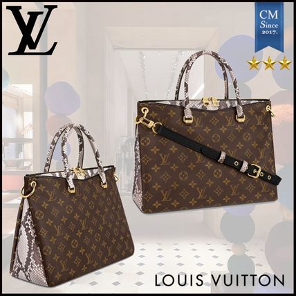 Louis Vuitton PALLAS 2020 SS Monogram Unisex Canvas 2WAY Leather Python Crossbody Logo 