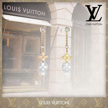 Louis Vuitton Blossom Long Earrings 3 Golds And Diamonds Q96413 