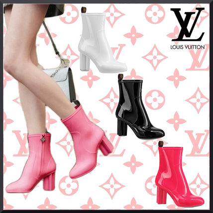 Louis Vuitton Rubber Sole Plain Block Heels Logo Rain Boots Boots 1A66WS 1A66W8 1A66WD 